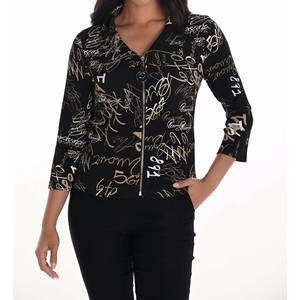 NEW FRANK LYMAN lightweight zip up jacket in black/beige